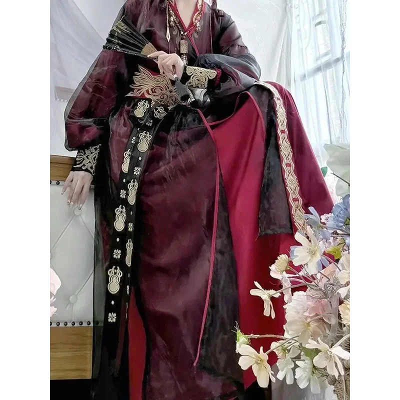 

Hanfu Han Elements Long Gown Daily Cool Sa Chivalrous Expert Red Cummerbund Halloween Cos Cosplay