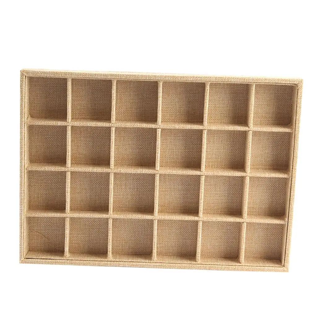 Stackable Linen Jewelry Storage Tray Display Jewelry Display