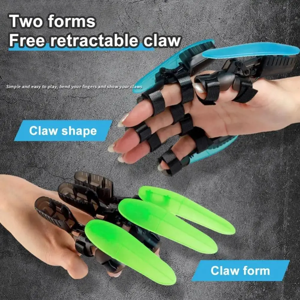 3pcs 3D 조립 개폐식 기계 발톱 확장 가능한 투명 빛나는 늑대 발톱 DIY 조립 쿨 핑거 울버린 발톱