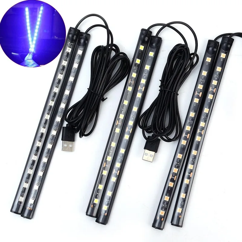 

USB Car Ambient Lights1-to-2 Multicolor LED Interior Mood Light Kit for Footwell Dashboard Plug Play Decorative Lighting for SUV