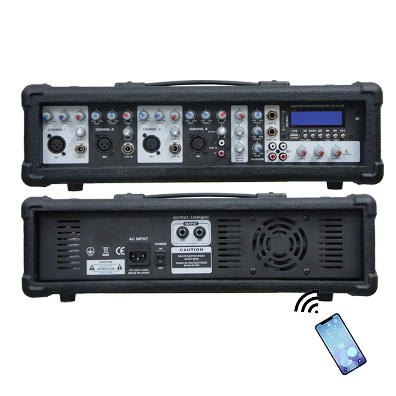 3000Watts 4 channel Powered Mixer Karaoke Processor Studio Master Mixer Active DJ Professional sound system audio amplifier