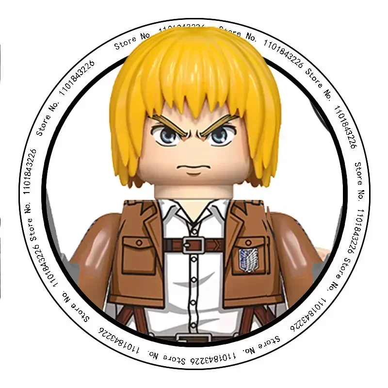 WM6203 هجوم على تيتان ليفي أكرمان إرين ميكاسا العملاق آني انمي ياباني الطوب شخصيات لعبة الحركة الصغيرة اللبنات الهدايا