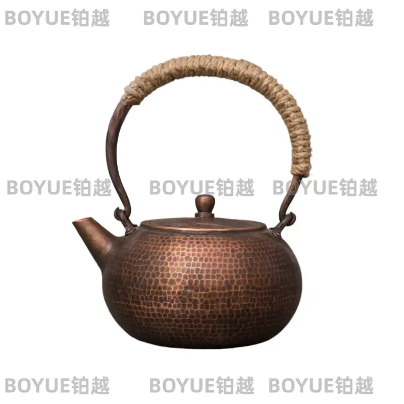 Handmade Copper Teapot Kettle Retro Hand Painted Kung Fu Tea Set Traditional Chinese Tea Art Pot Vintage Style Kitchenware