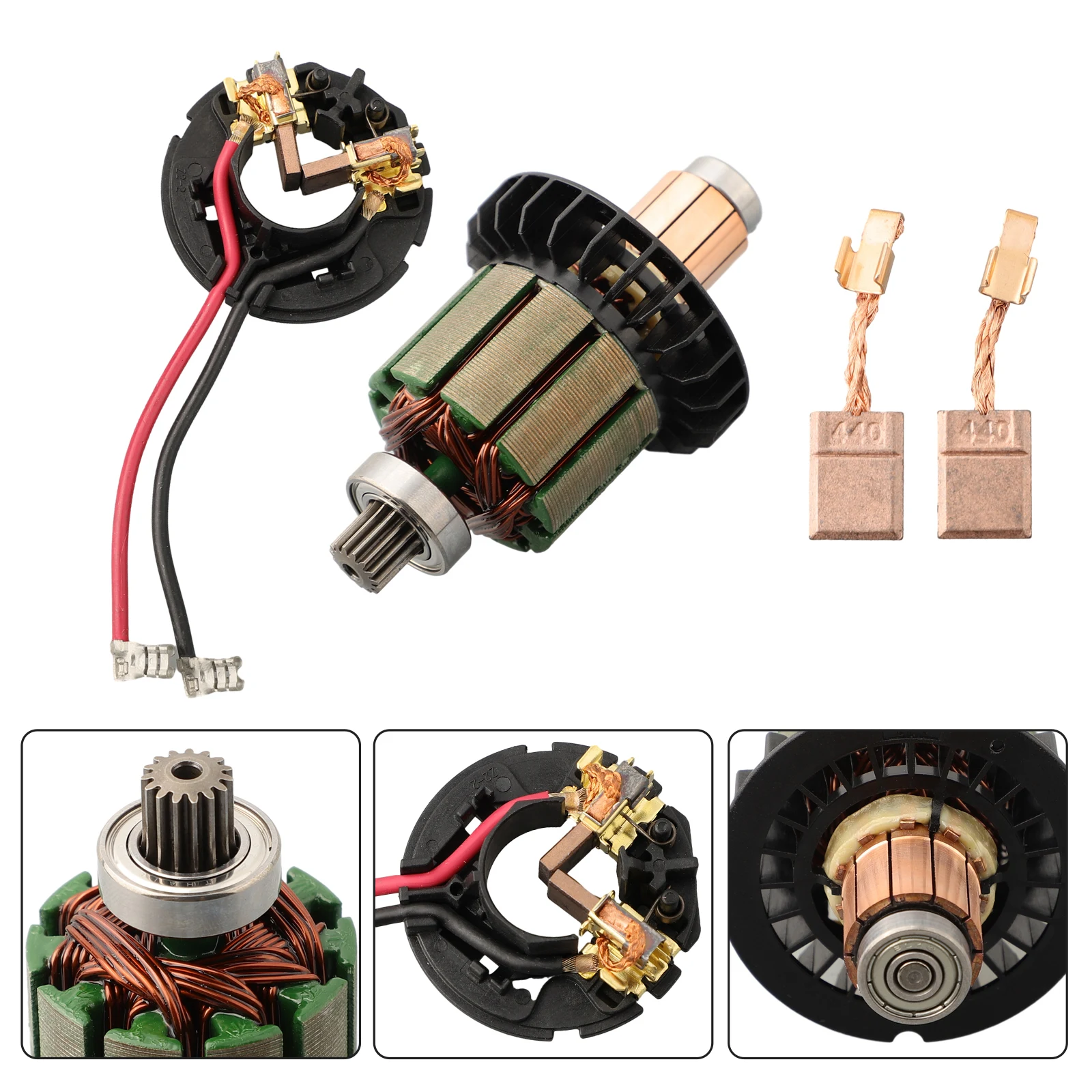 Carbon Brush Holder And Brush Set CB440 619380-9 For DDF482 DHP482 Power Tool Motor Replacement Parts Accessories Kit 4pcs