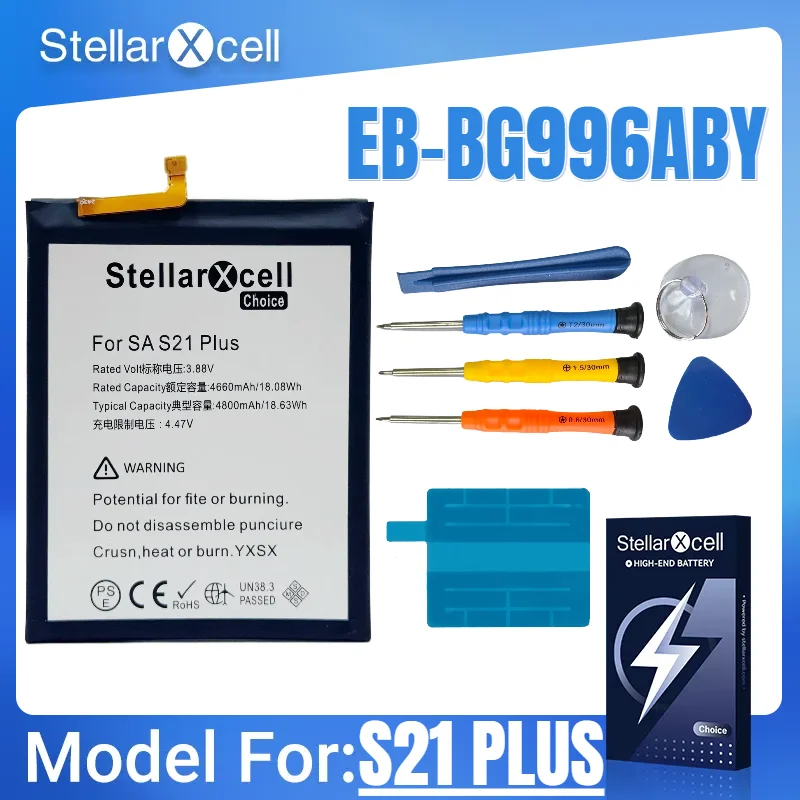 

Аккумулятор StellarXcell для Samsung S21Plus 5G, аккумулятор EB-BG996ABY, замена аккумулятора премиум-класса из чистого кобальта