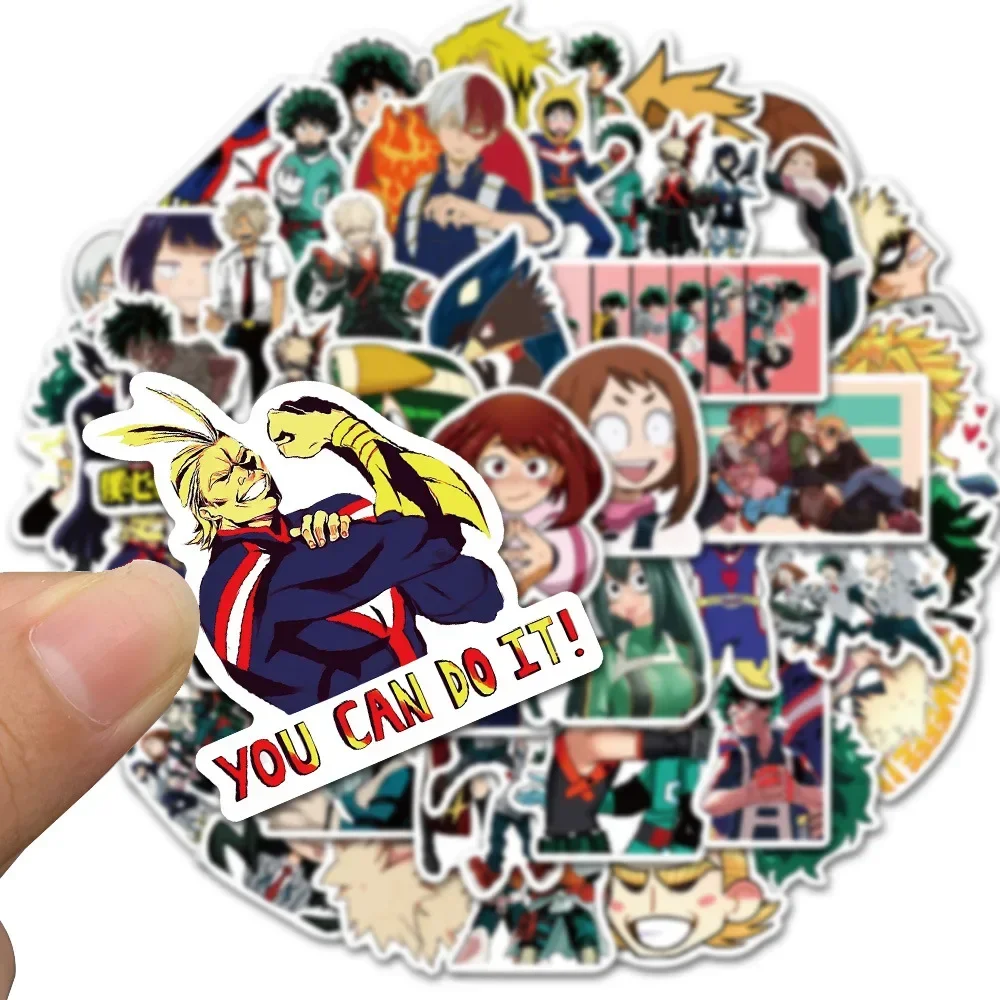 

My Hero Academia Sticker Pack 50pcs for Luggage Skateboard Guitar Waterproof Decal