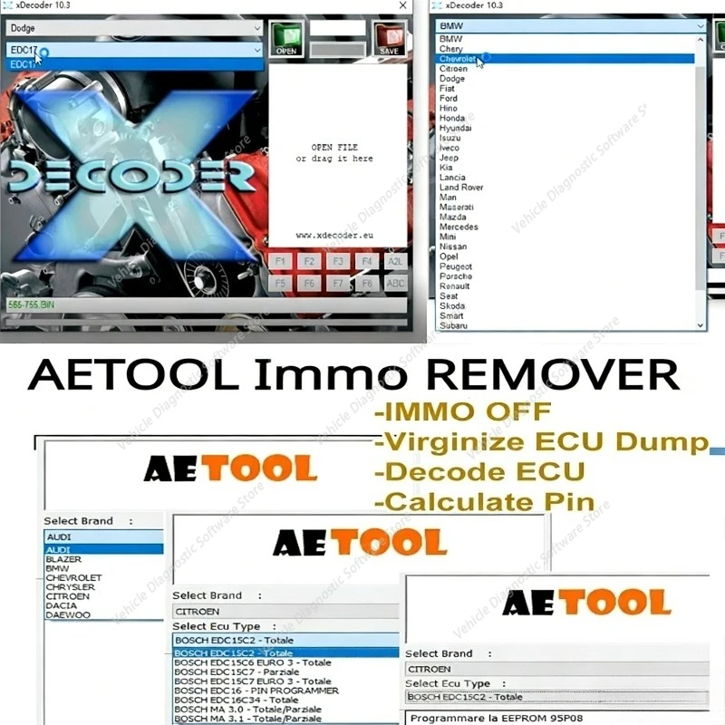 

Xdecoder 10,3 For DTCOFF DTC OFF AETOOL IMMO REMOVER V1.3 Reset Unlock Remove Turn OFF Immo CODE ECU Dump Calculate PIN