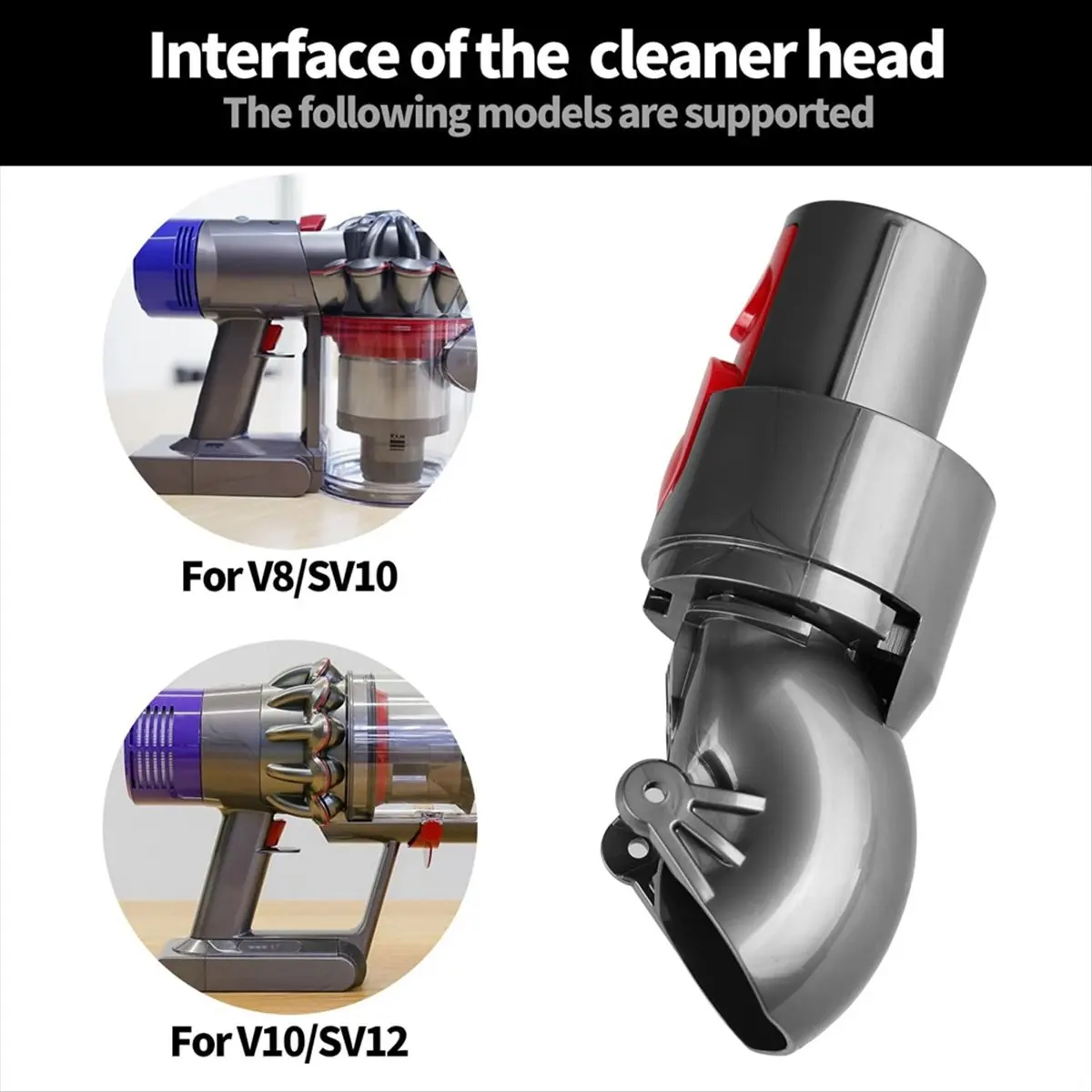 A1096U Aug. For V8/V10/SV11/SV12 /V15 Vacuum Cleaner Accessories 100W Direct Drive Suction Head Connector Adapter+V-Ball Wheel