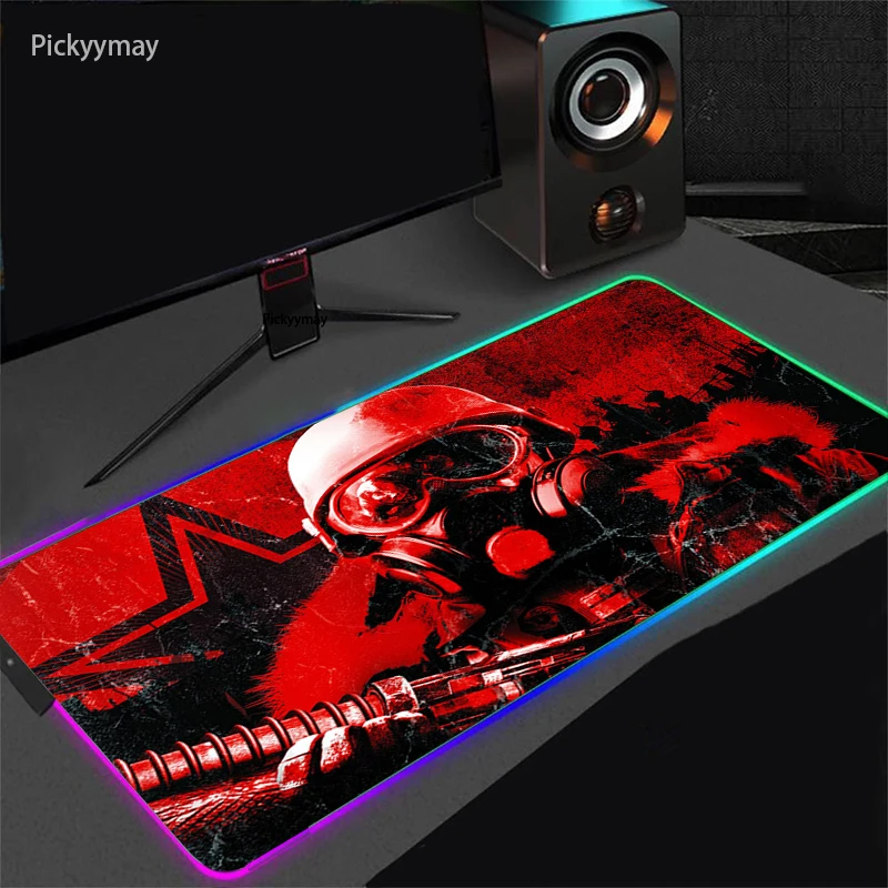 Imagem -04 - Rgb Gaming Mouse Pad Grande Gamer Xxl Led Computador Mousepad Metro 2033 Mause Tapete com Luz de Fundo para o Teclado do Computador Tapetes de Mesa