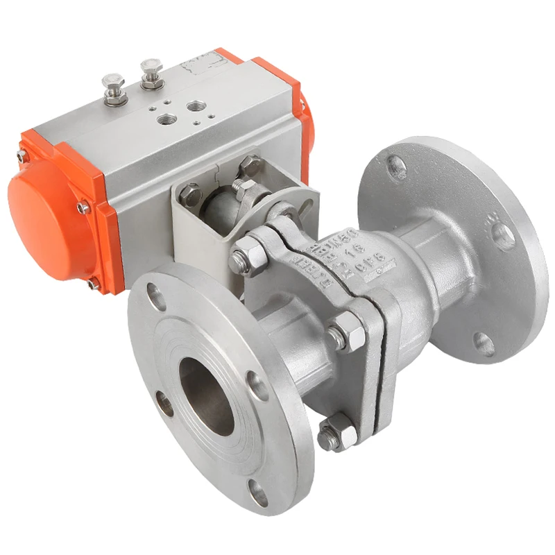 Imagem -02 - Flangeada Válvula de Esfera Pneumática Cilindro de Ação Única Válvulas de Esfera de Flange de Vapor de Alta Temperatura Aço Inoxidável Dn50 304