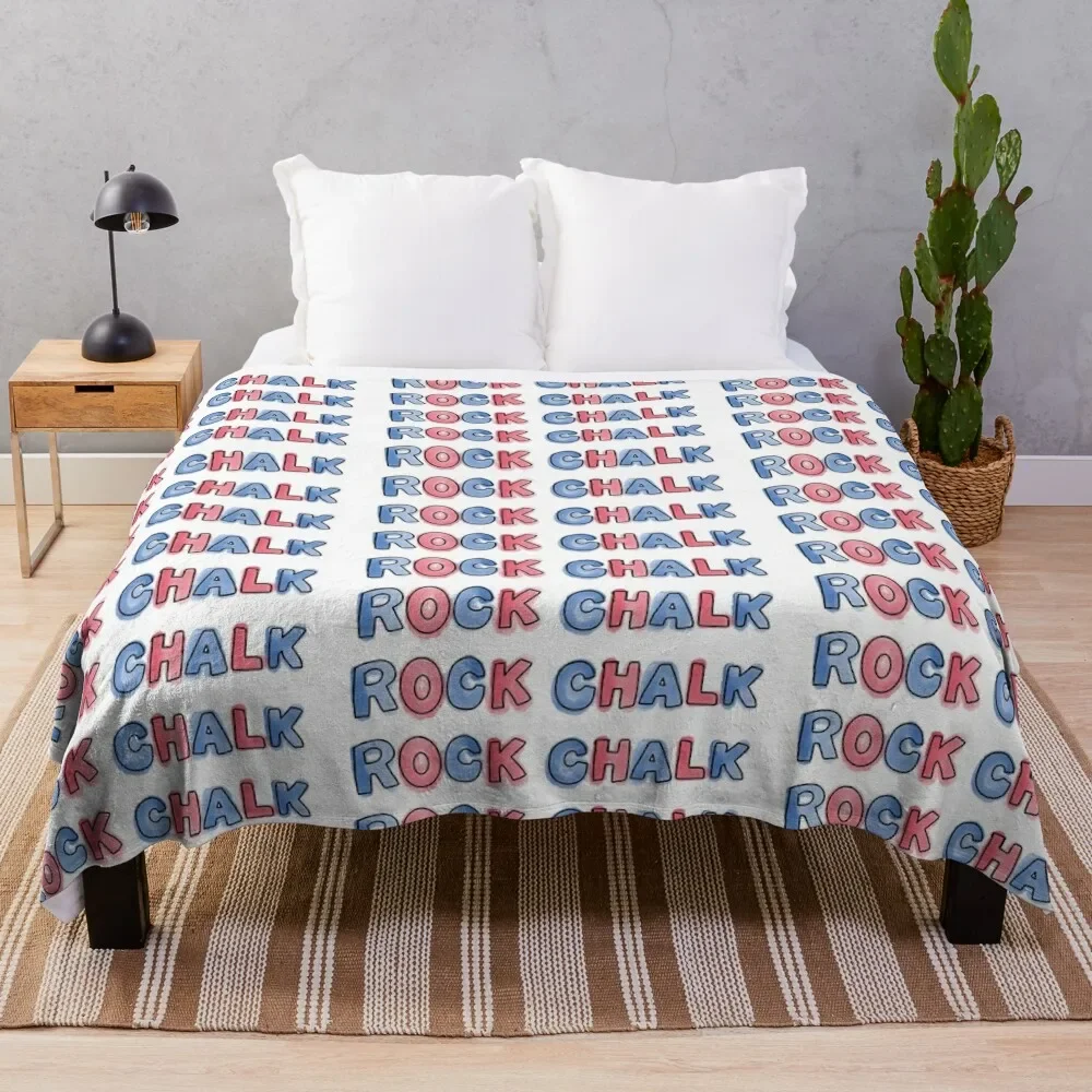 

Watercolor Rock chalk Throw Blanket Bed Fashionable Soft Beds Blankets