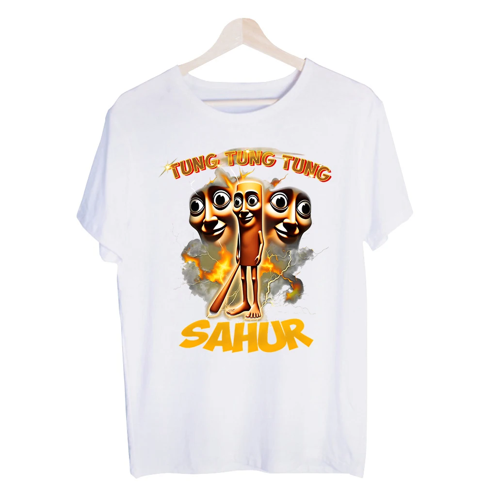 Men's Abstract Face and Flame Graphic Tee, Short Sleeve Crew Neck T-Shirt for Casual Streetwear and Daily Wear
