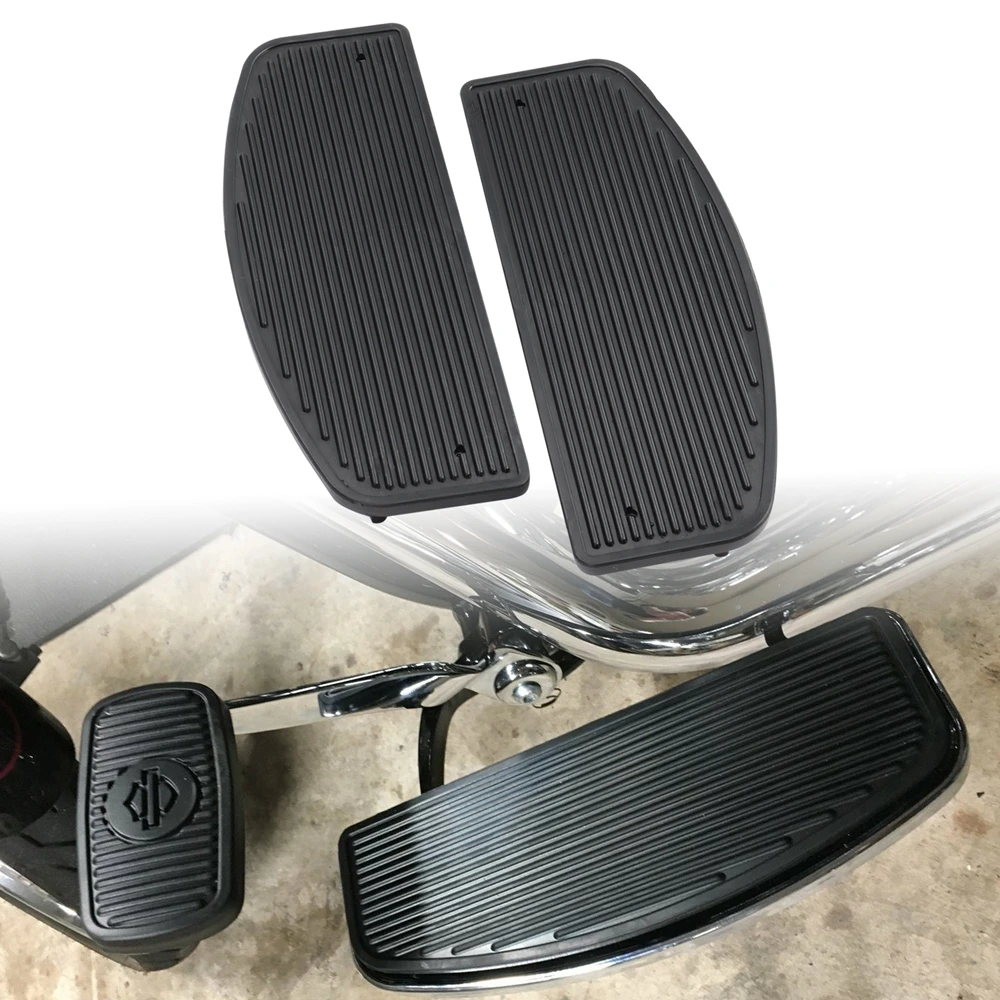 1-parowy motocyklowy czarny przedni gumowy wkładka dla kierowcy zestaw podnóżków dla Harley Davidson Touring Street Road Gilde