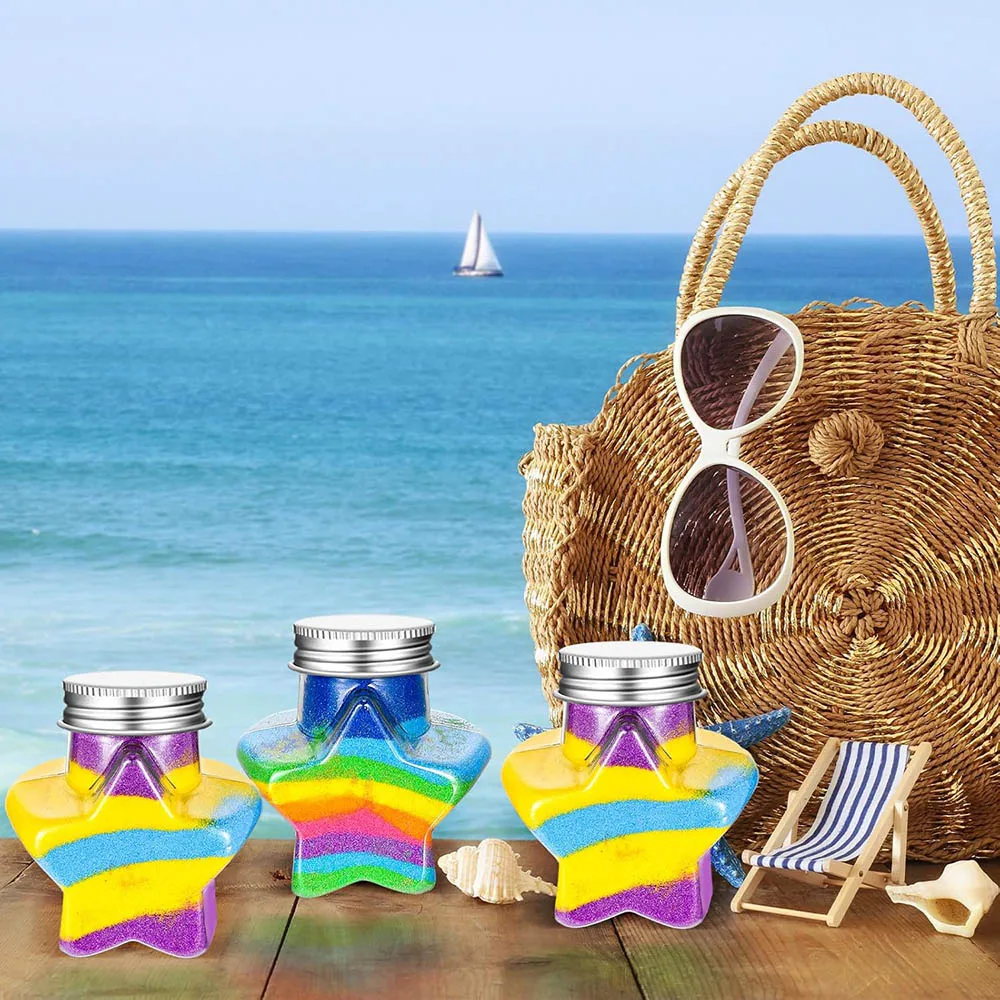 Plastic Sand Art Bottles with caps Sand Art Containers Kits for Kids Craft DIY Art Activity Group Wedding Birthday Party Gift