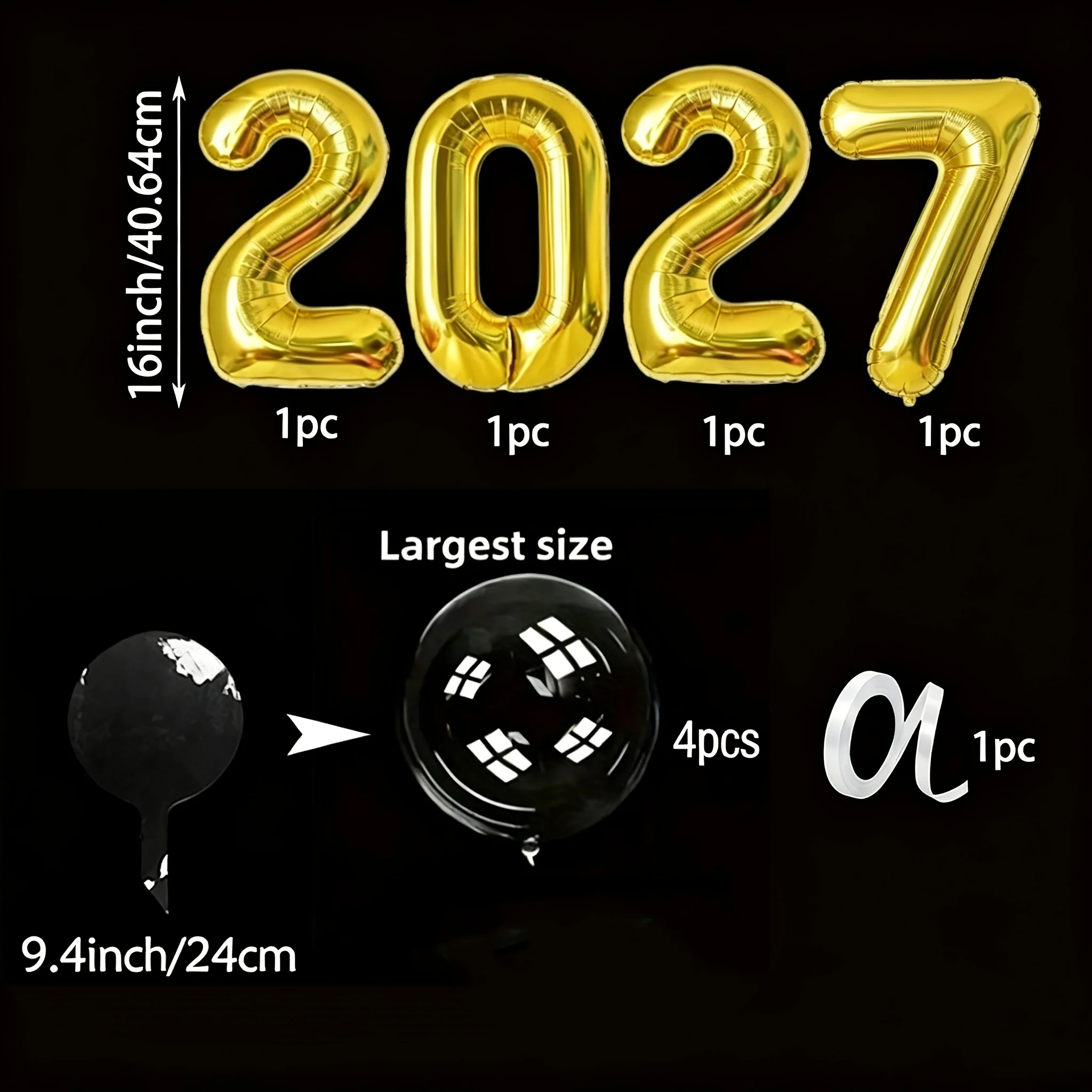 2027 New Year Foil Balloons 3