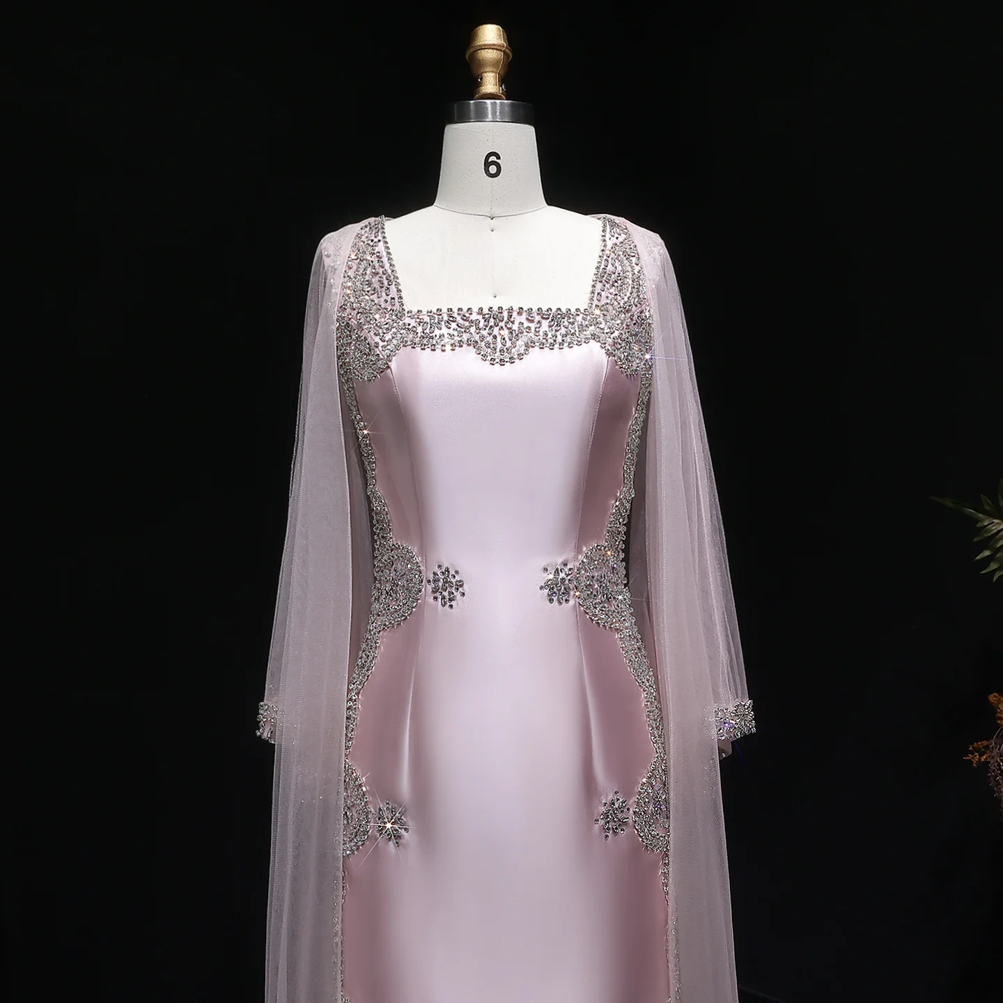 Sharon Said 2026 Neues Elegantes Rosa Zweiteiliges Satin-Abendkleid mit Kristallperlen Dubai Arabisches Damen-Abendkleid SS326 Maßanfertigung – Detail 4