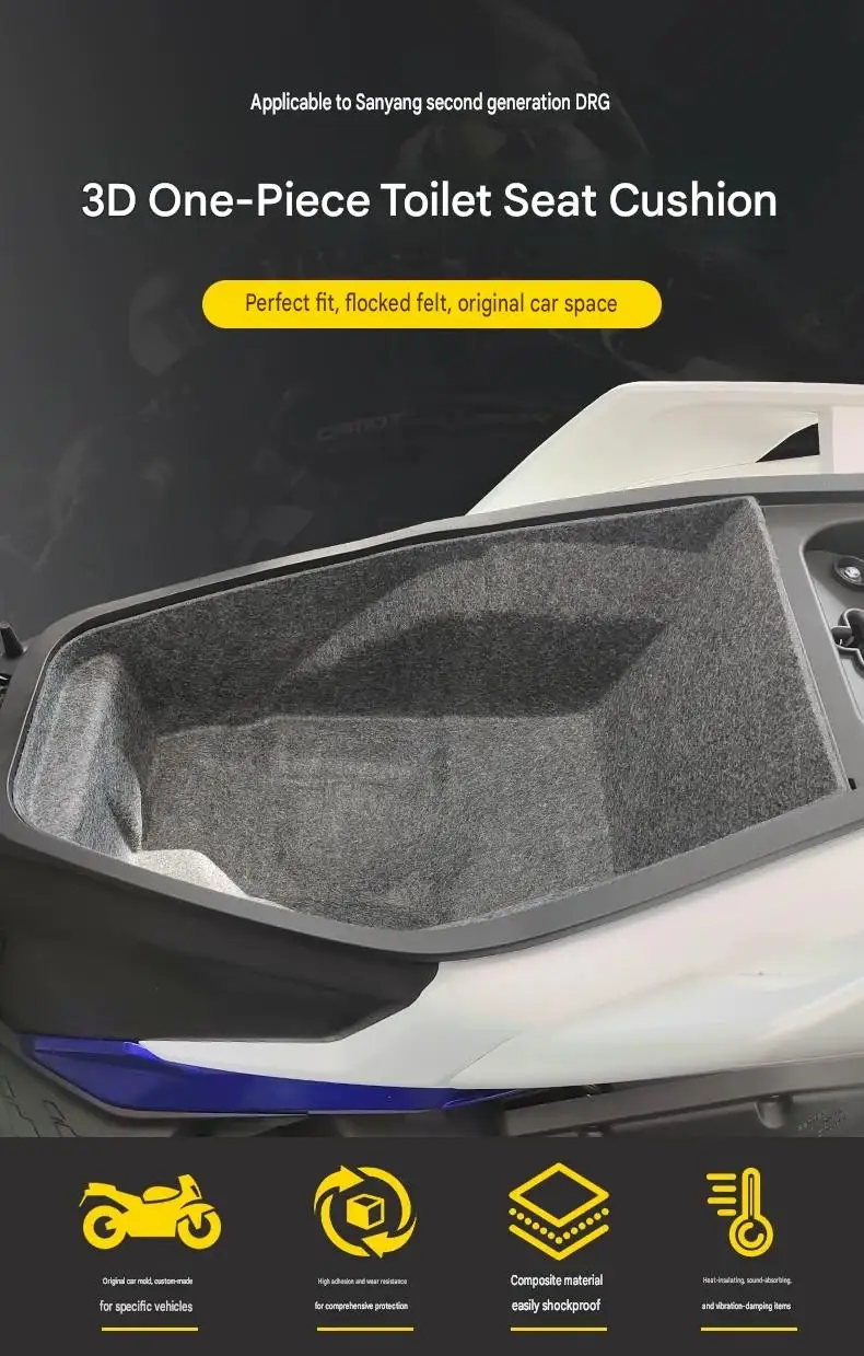 For SYM DRG BT 150 Gen2 Dustproof Isolation Bucket Liner Block Sand Debris Keep Helmet Storage Space Tidy