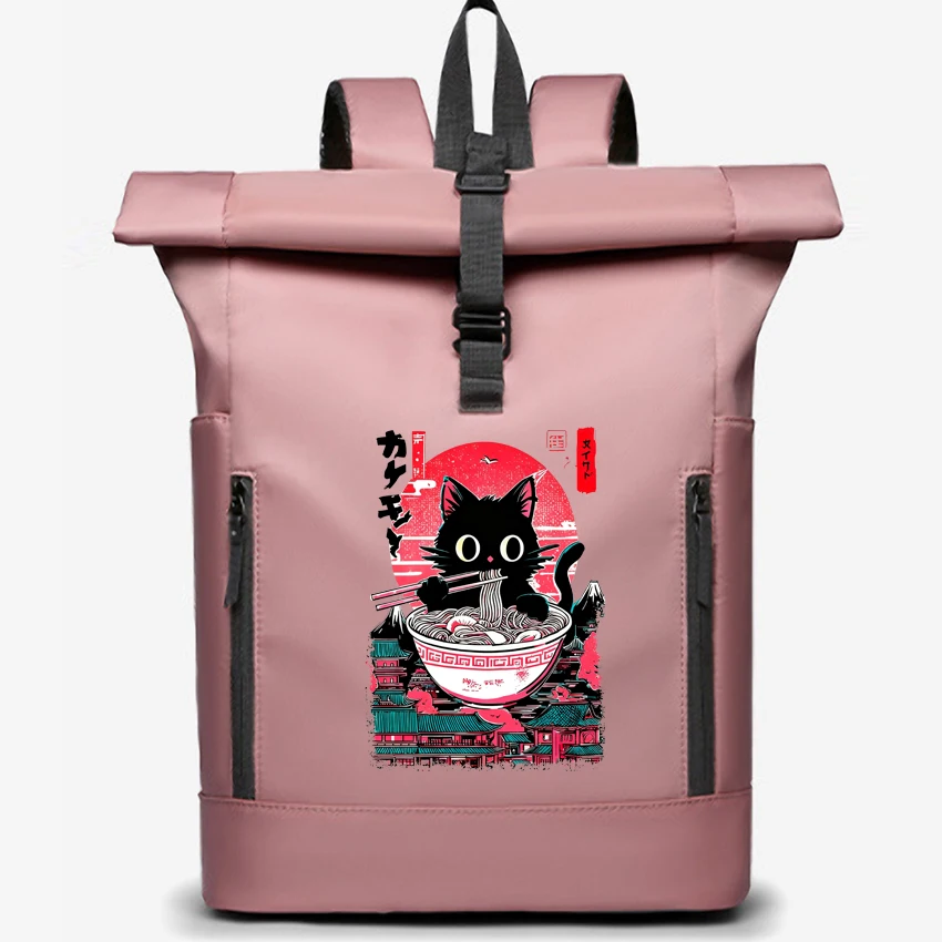 

Cat and Food Lovers Printed Large 15.6 Inch Laptop Backpack Men Women's Couple Backpack for Business University School Backpack