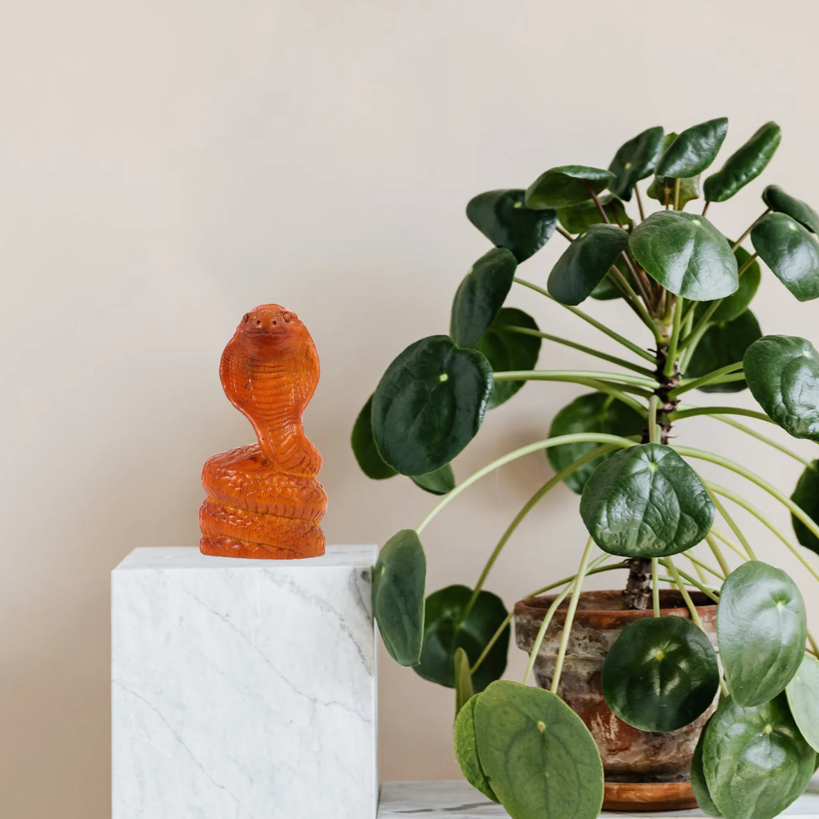 

Wood Carving Snake Statue Small Snake Shape Realistic Decor for Garden Desktop Halloween Thanksgiving Christmas Gifts