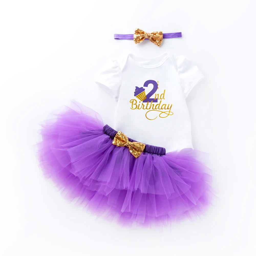 عيد الميلاد الثاني ارتداءها توتو مع مجموعة عصابات رأس طفلة عيد ميلاد الزي فتاة القمامة رقيق حفلة توتو صورة تبادل لاطلاق النار ملابس الصيف