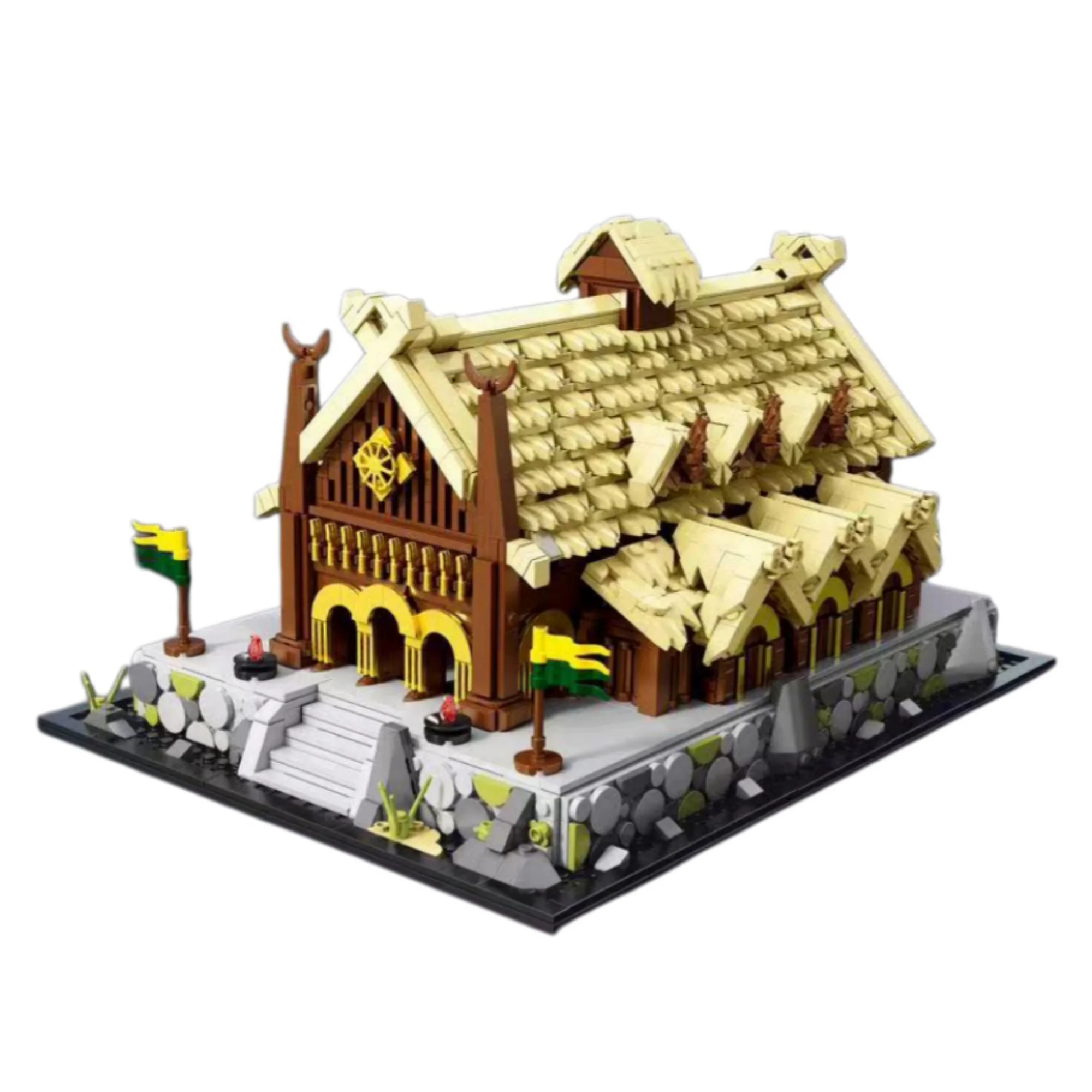 2321pcs Golden Hall Building Blocks Street View Lord Rings Architecture Modular Construction Model Bricks Toys for Adults Gifts view 2