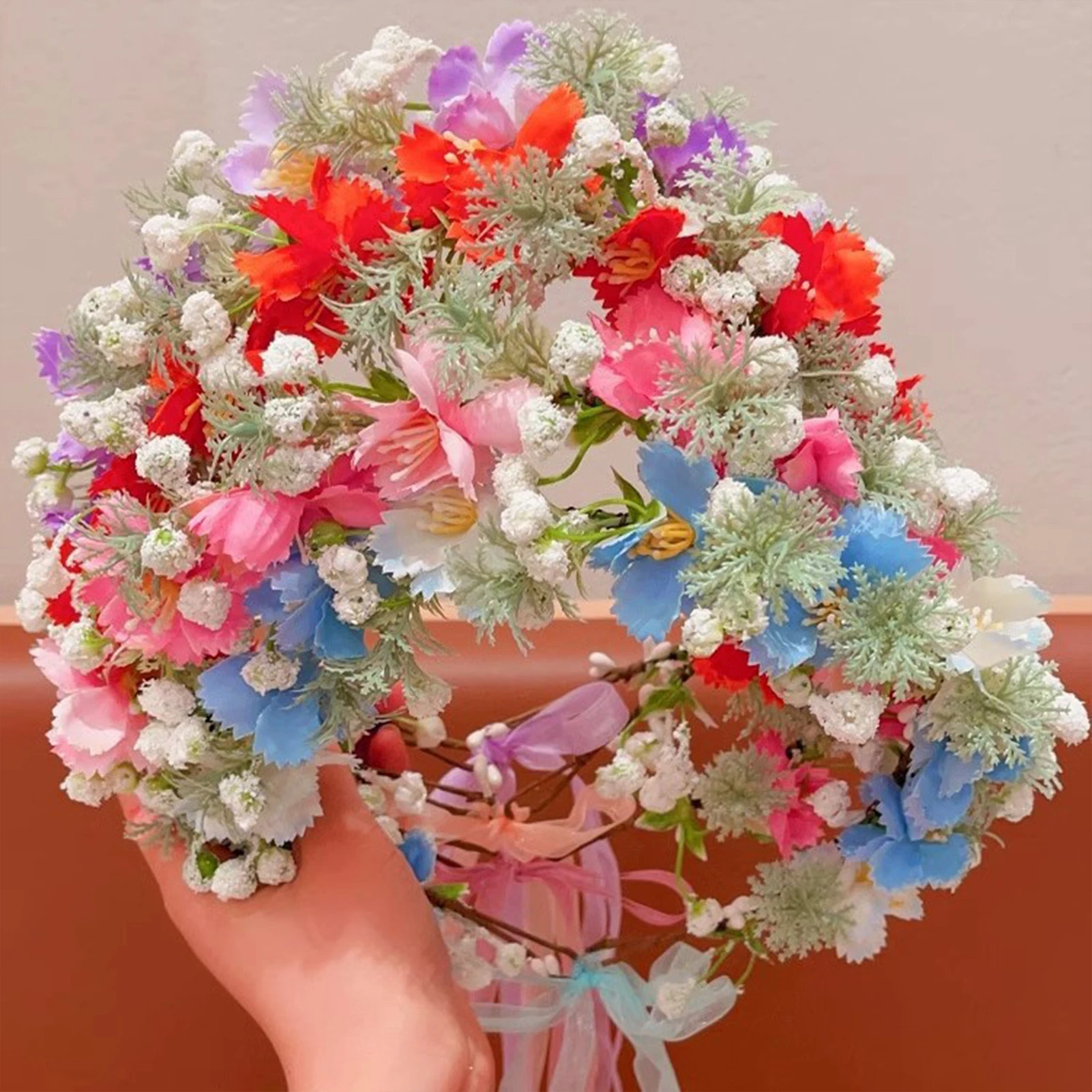 

Bohemian Style Flower Crown For Women Summer Beach Travel Handmade Flower Headband Hawaii Forest Series Floral Hair Accessories