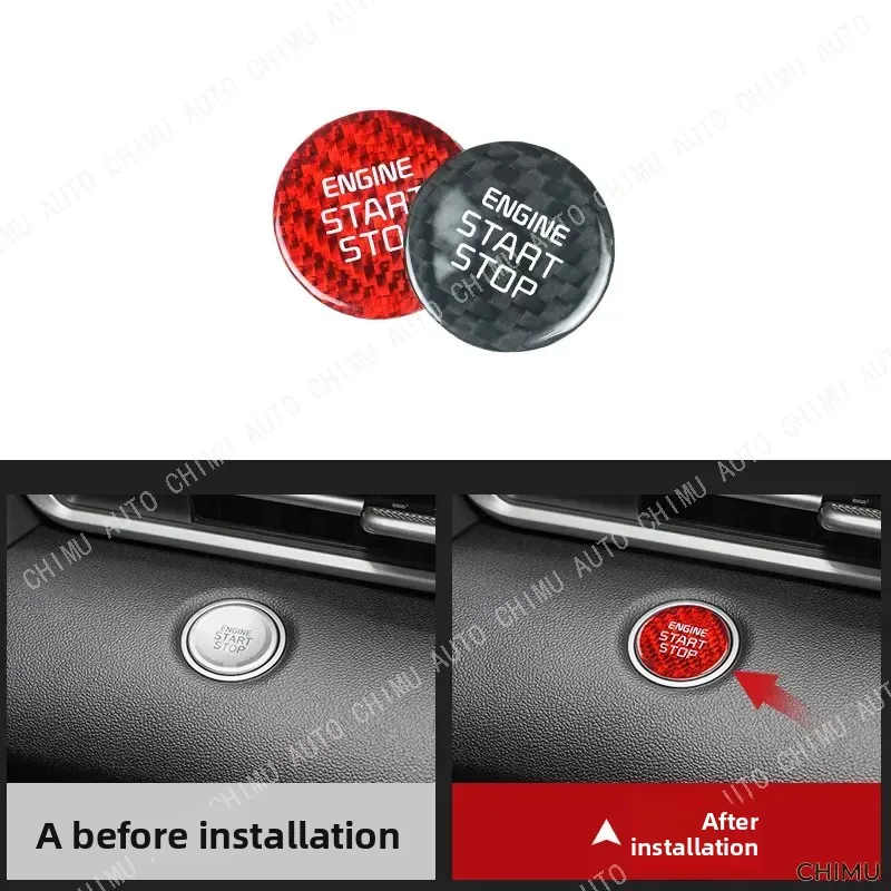 【CHIMU AUTO】 Dry Carbon Fiber One Push Start Button Cover Sticker for Elantra Sonata Interior Trim Accessories 2024 view 3