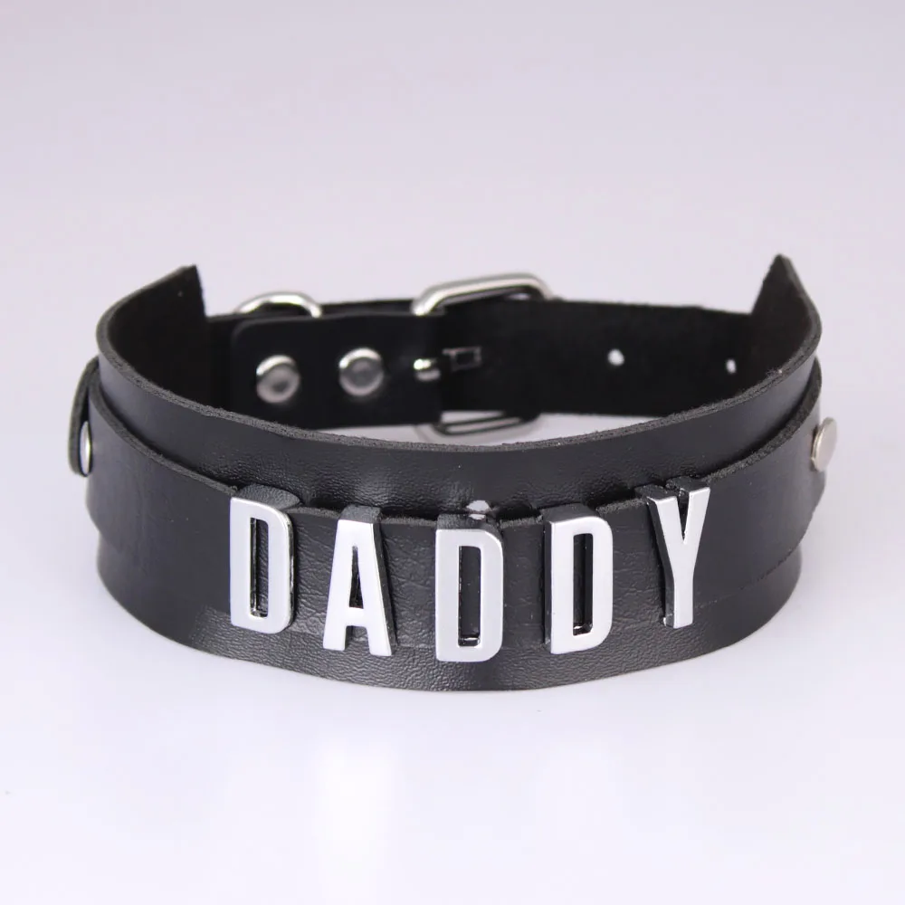 

Fashion Personalized Letters HONEY Choker Women Leather Collar Punk Chocker Custom Name Bling Crystal Jewelry Cosplay Necklace