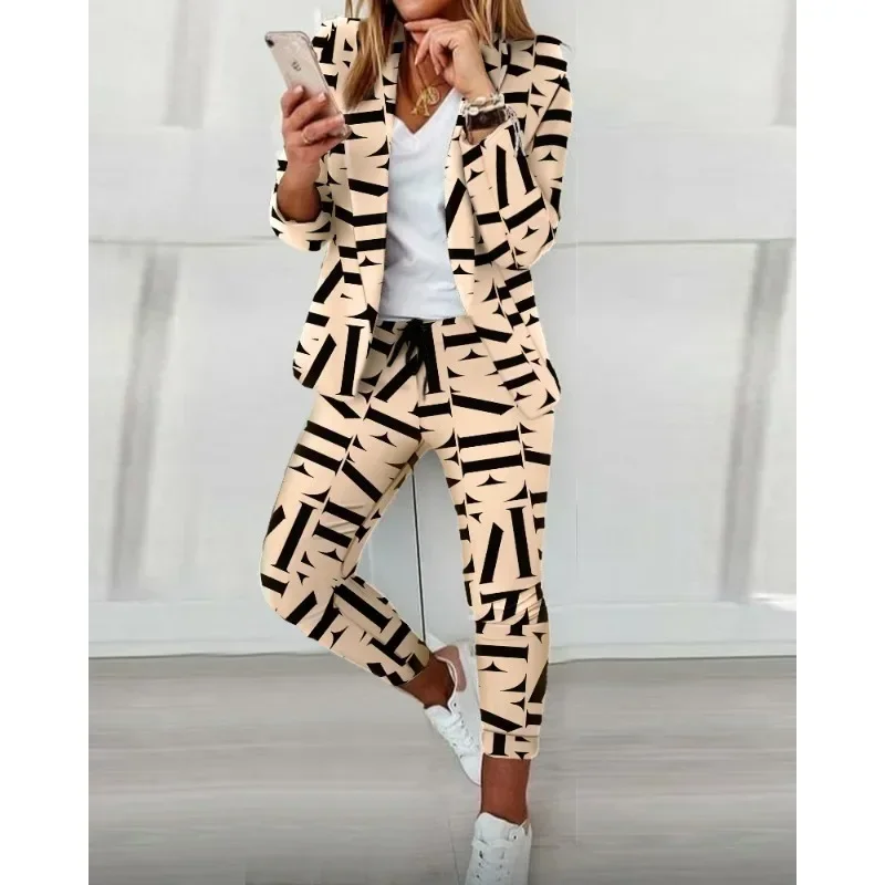 Spring Autumn Blazer Coat Pants Suit 2024 Office Lady Blazer Suit Y2K INS Clothes Outfits Two Piece Sets Womens Outifits