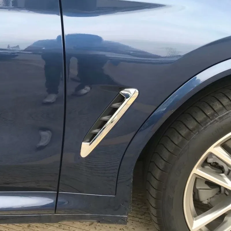 

WELKINRY car auto cover styling For BMW X3 G01 2018 ABS chrome front headstock side skirt fender air intake vent trim