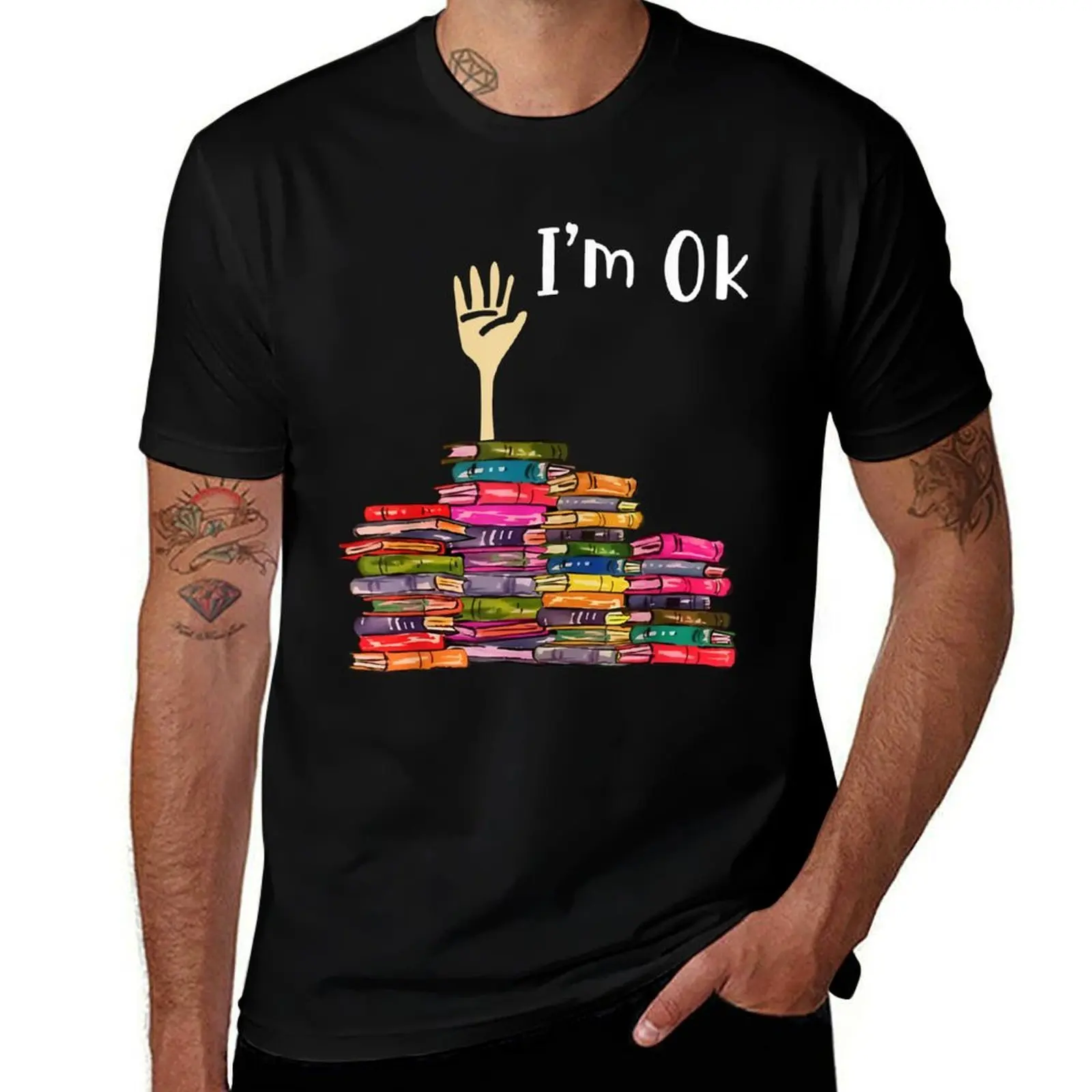

graphic cotton designer shirt man heavy book for T-Shirt shirts t shirts ok funny t reading I'm man day t national
