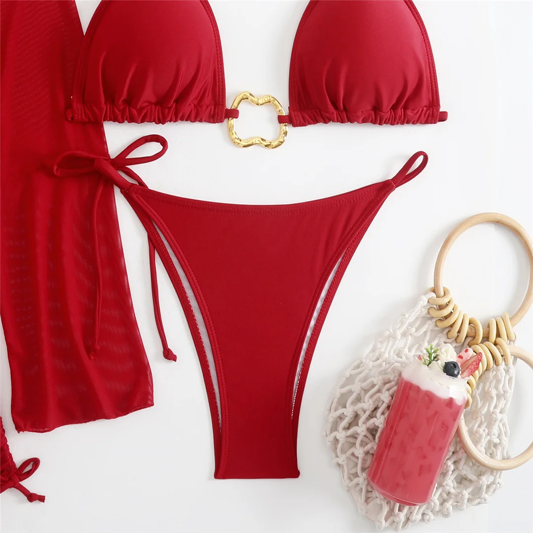 3-teiliges weißes Bikini-Set mit langen Ärmeln, Rock und Badeanzug für Damen, Badebekleidung, vierteiliges Bikini-Set, Badeanzug, Badebekleidung, Schwimmanzug V7015 – Detail 22
