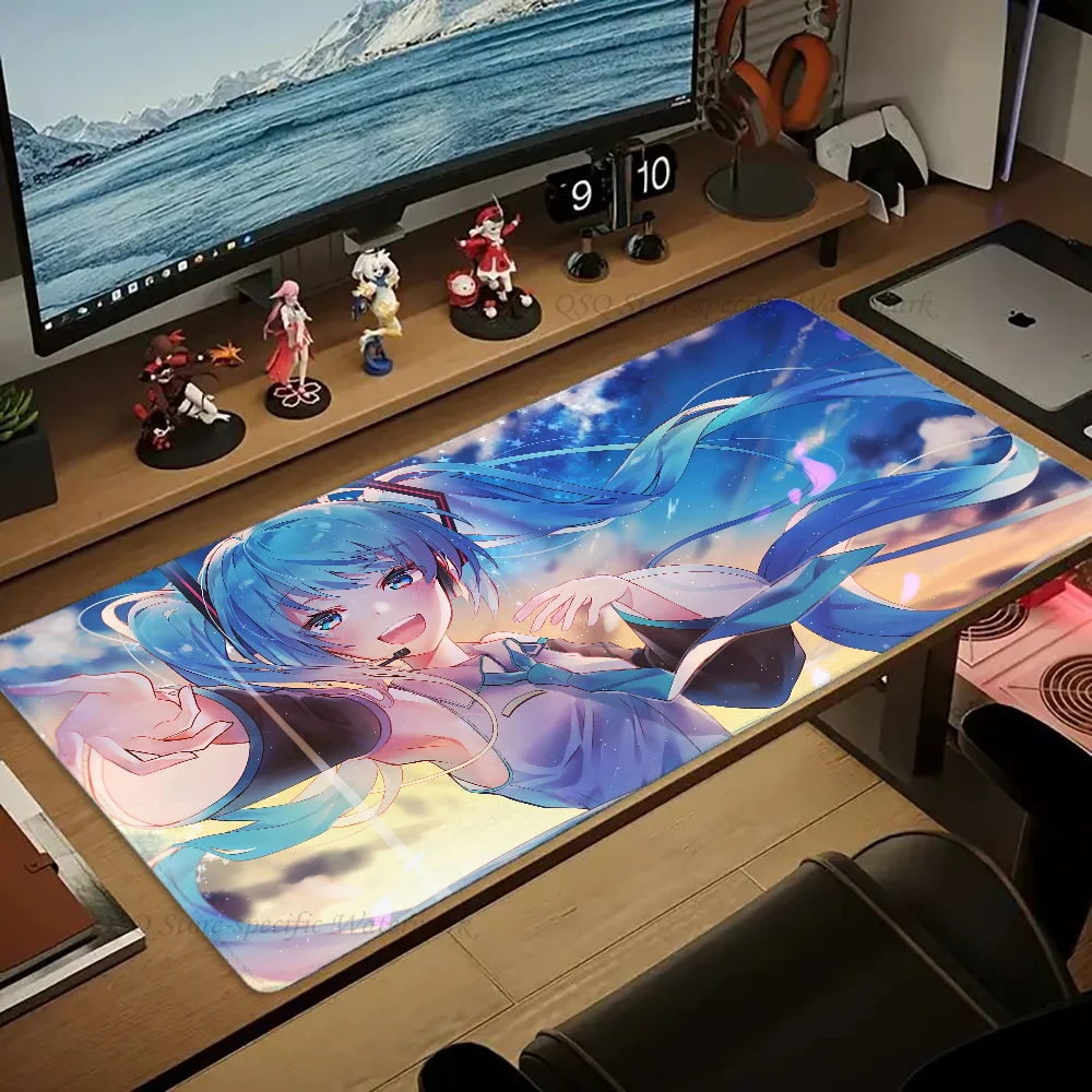 Anime H-Hatsune M-Miku Mousepad Large Gaming Mouse Pad LockEdge Thickened Computer Keyboard Table Desk Mat