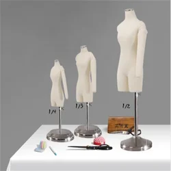 Plastic Mannequin Body for School Design, Female Cloth Sewing, Cotton Fabric, Trouser Legs, Jersey Bust, Can Pin E168, 1/3, 1/4