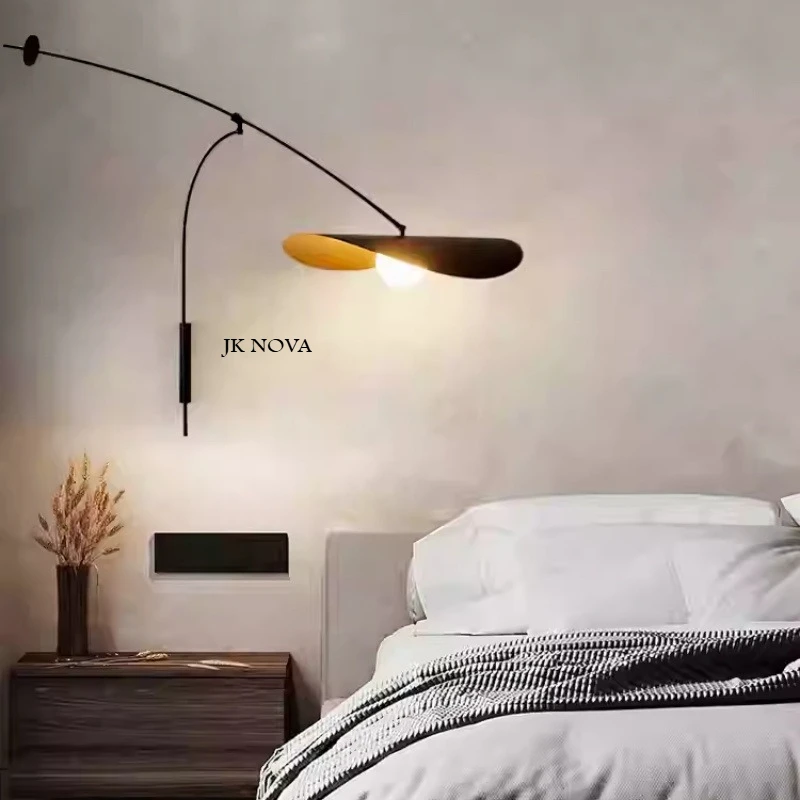 Northern European Long Arm Wall Lamp Creative Retro Living Room Study Bedroom Bedside Reading Light Industrial Style Wall Lamp