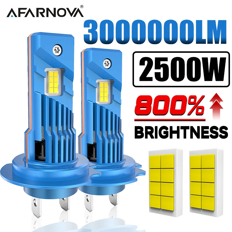 

2500W H7 LED Car Headlight Bulbs Canbus Lights 3000000LM 8549 CSP CHIP 6000K Turbo H7 Mini Lamp Wireless Car Lights LED With Fan