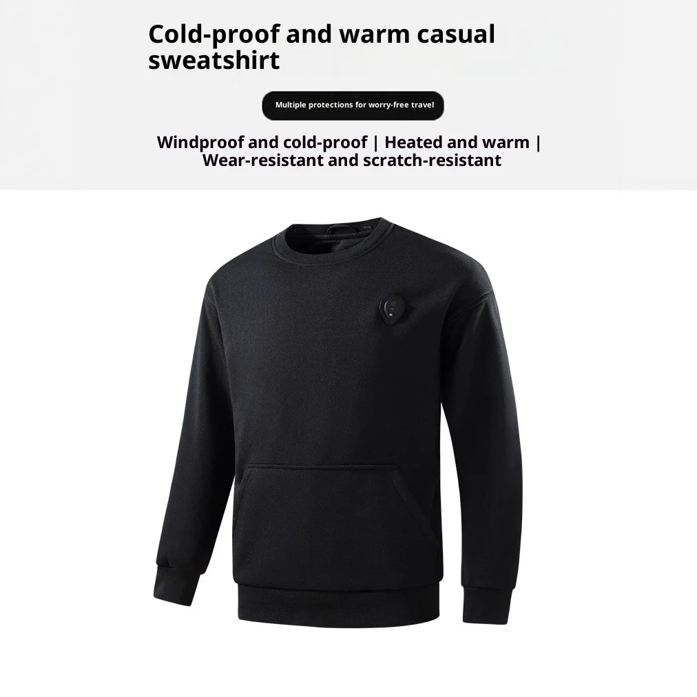 2025 جديد جولة الرقبة التدفئة البلوز الذكية قابل للتعديل الرجال النساء الكهربائية الدافئة مصباح ليد لباس حراري غير رسمي #2