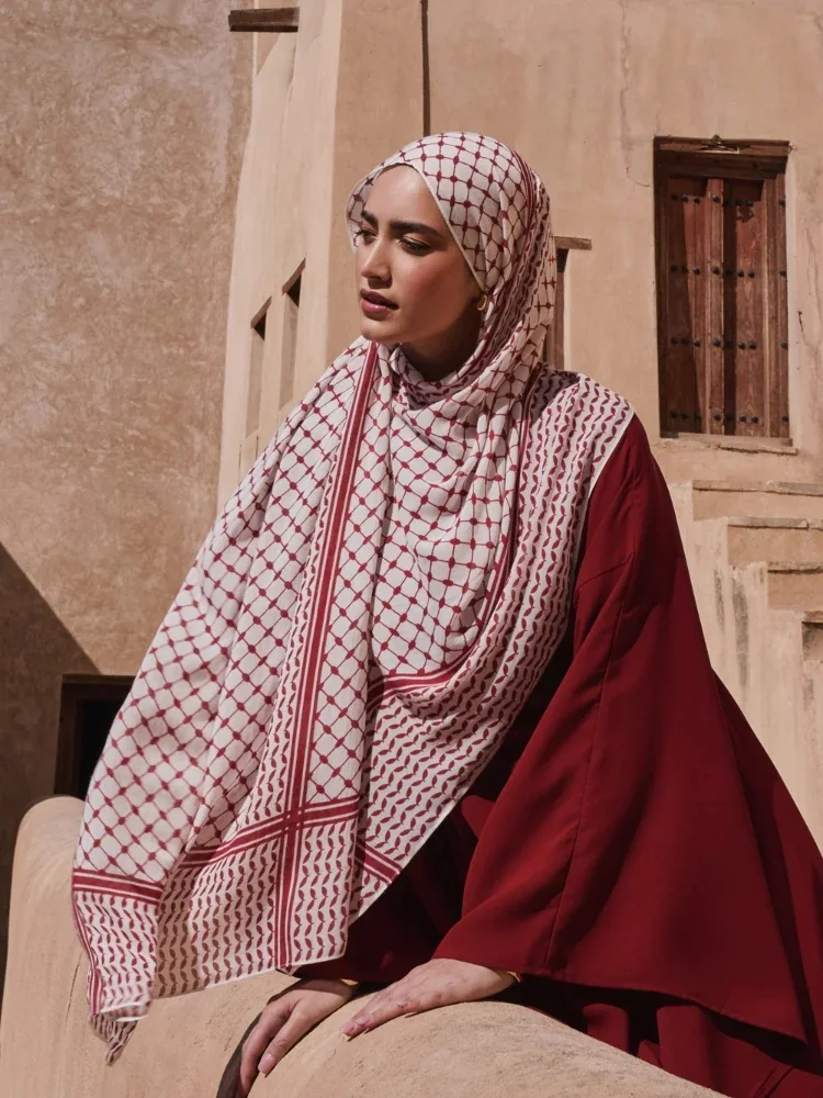 Big Size Kuffiyeh Prints Hijab Cotton Scarf Breathable Soft Long Fashion Forward Scarves Headscarf Muslim Hijabs Shawl Ramadan image 2