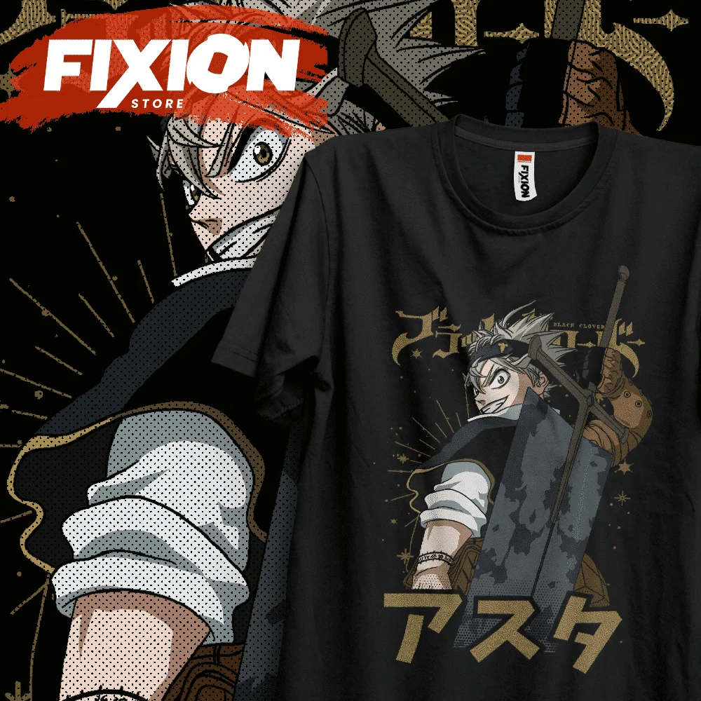 Black Clover – Asta E Anime T Shirt Manga Gift For Anime Lover All Size Cotton