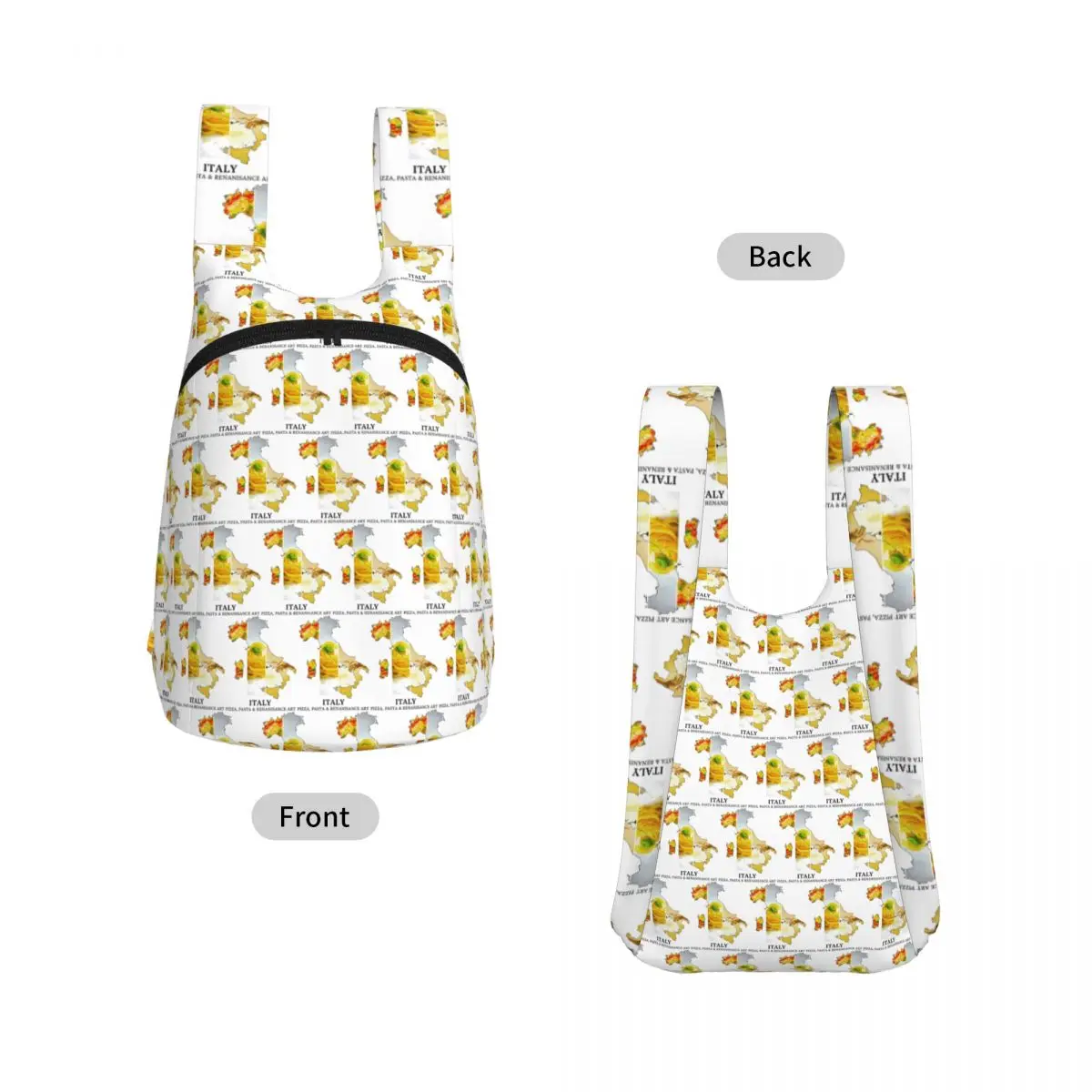 Italy Map Pizza Pasta And Renaissance Art Heritage Backpack Student Storage BookBag Children School Bag Computer Shoulder Bags