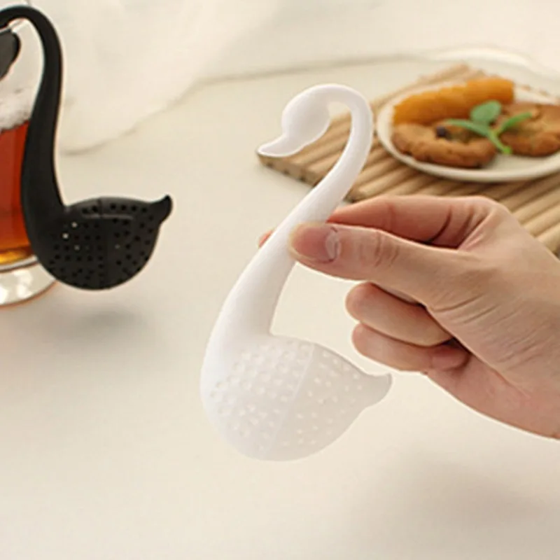 新しいミニ白鳥茶ストレーナー茶漏れ茶ストレーナー茶醸造機白鳥ティースプーン茶注入器キッチンアクセサリー