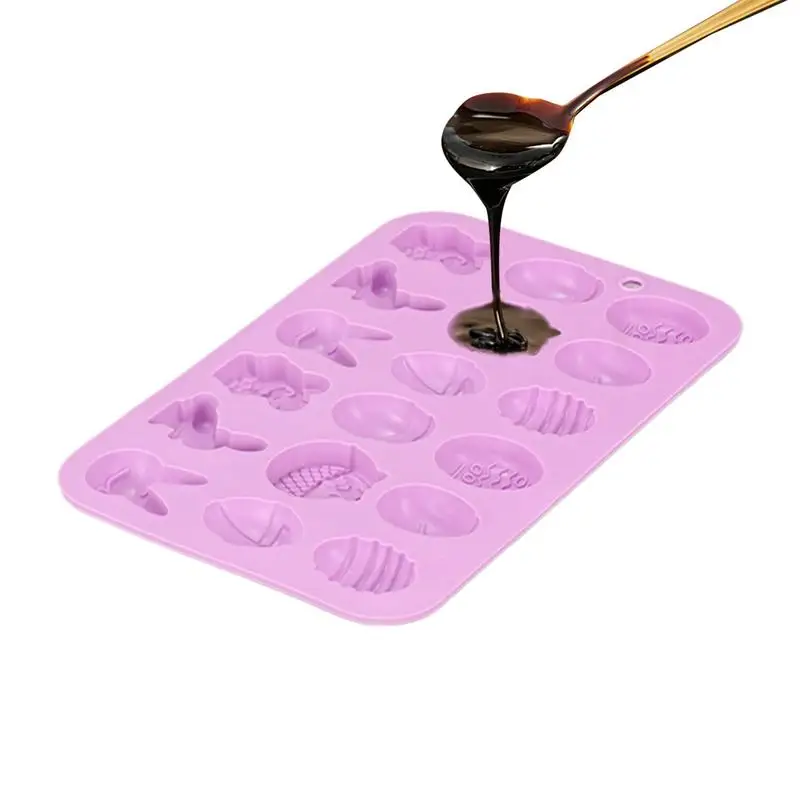 1 قطع عيد الفصح سيليكون قوالب الشوكولاته 18 تجويف الأرنب البيض الأرانب رئيس سلة الأشكال قالب DIY بها بنفسك الشوكولاته الحلوى هلام