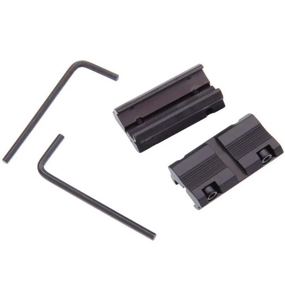 2pcs Low Profile Converter 11mm to 20mm / 22mm Scope Ring Mount Adapter For Dovetail Weaver Picatinny Rail Hunting Accessory