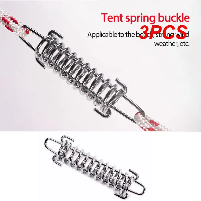 3PCS Large Tension Spring, Camping Beach Tent Rope Tensioner/Tightener Tightening Spring for Tarp Canopy Awning