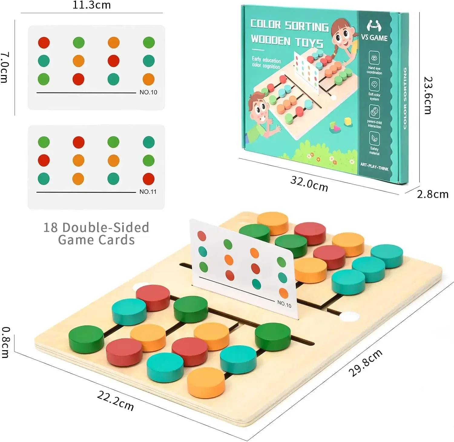 Jeu de société de puzzle en bois coloré Montessori, toboggan assressenti, jouets mentaires oriels, activité althpour les tout-petits, document