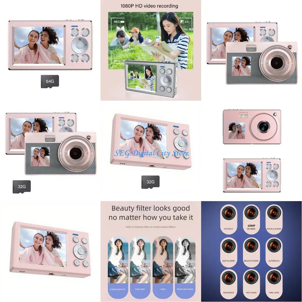 

U75B 5000W Student Camera Double Display with 1.4Inch Rear Screen Long Battery ABS Body For Teens Gift