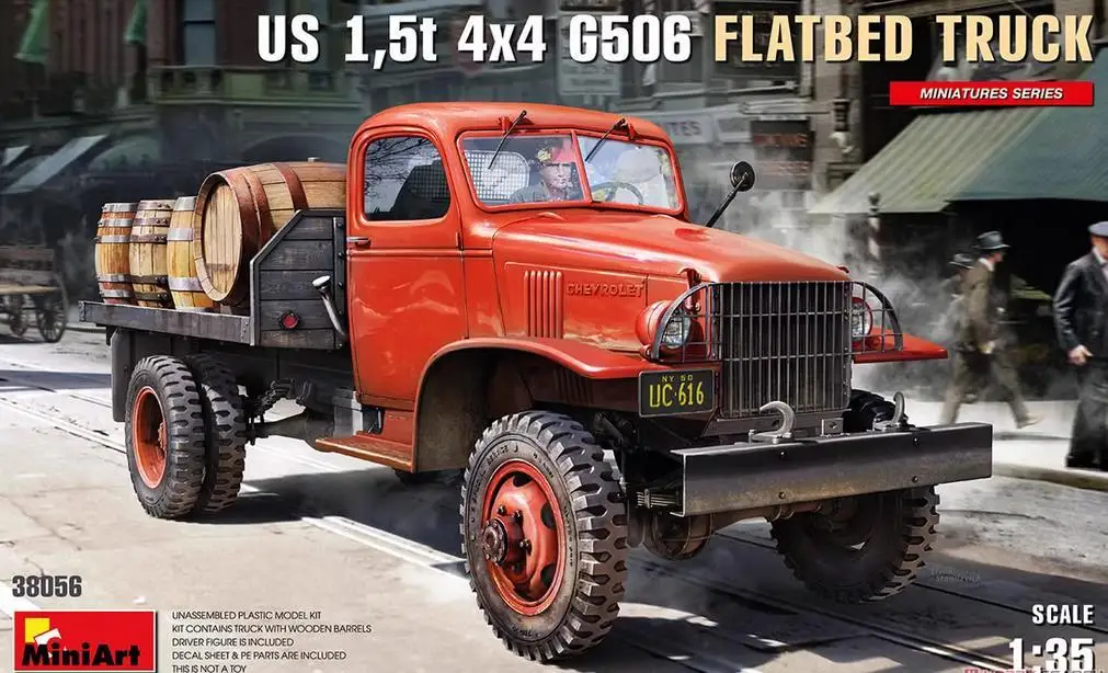 MINIART 38056 1/35 SCALE US 1,5t 4x4 G506 Flatbed Truck Model Kit