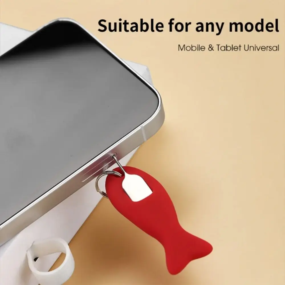 Fish Shape Anti Lost Sim Card Pin Needle Tray for iPhone Mi Samsung Universal Sim Card Remover Card Eject Tool Keyring New