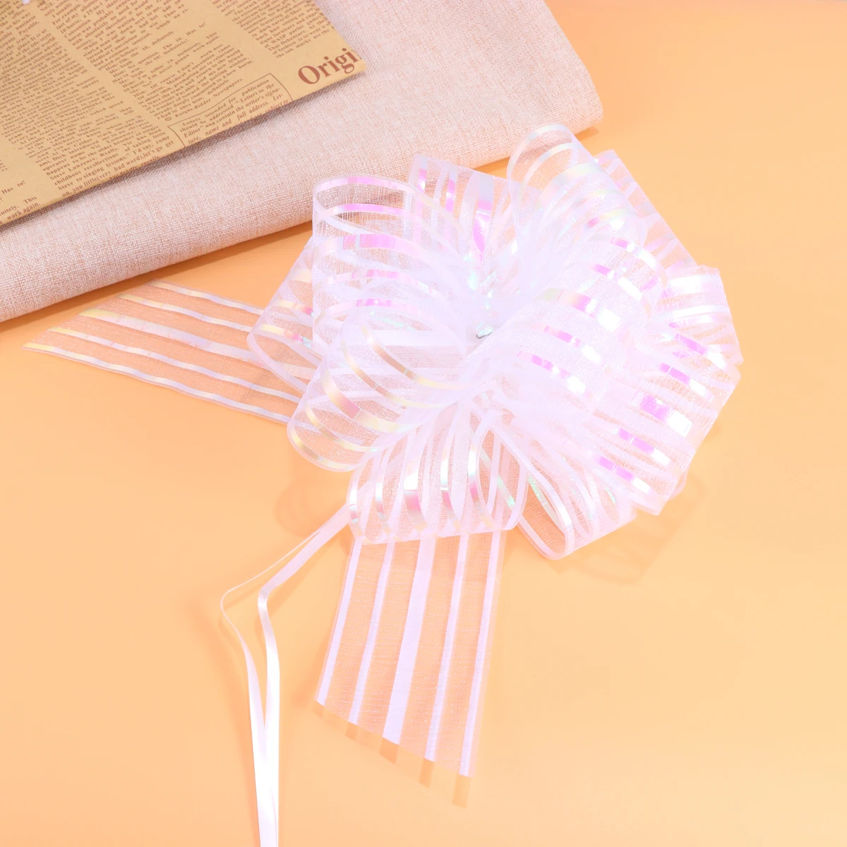 

10 Pcs Yarn Ball Flower Decorative Bows Pull for Gift Tie Festival Party Decorations Wedding