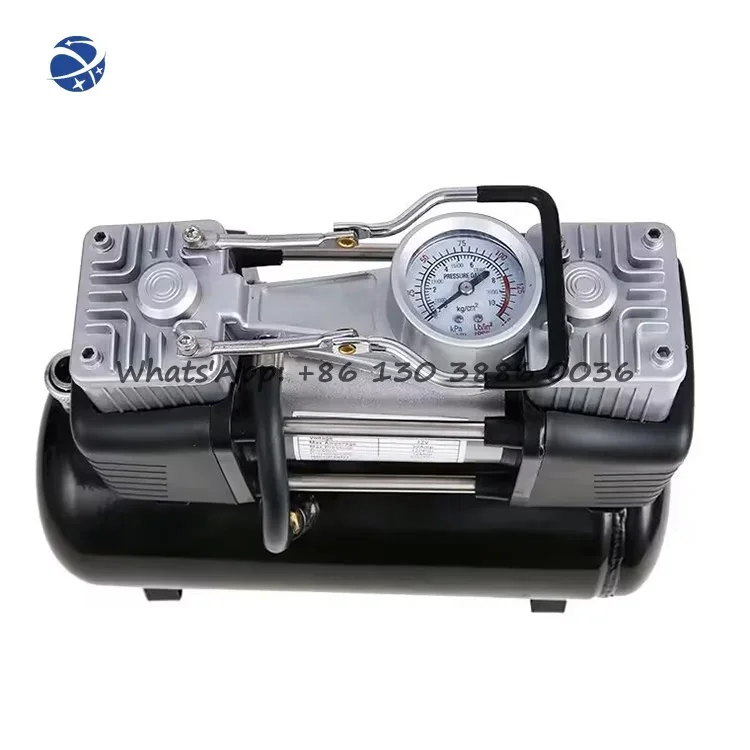 12V/220V Dual-purpose Auto Double Cylinder Small Portable Air Pump Car Air Compressor Electric Vehicle Tyre Tire Inflator